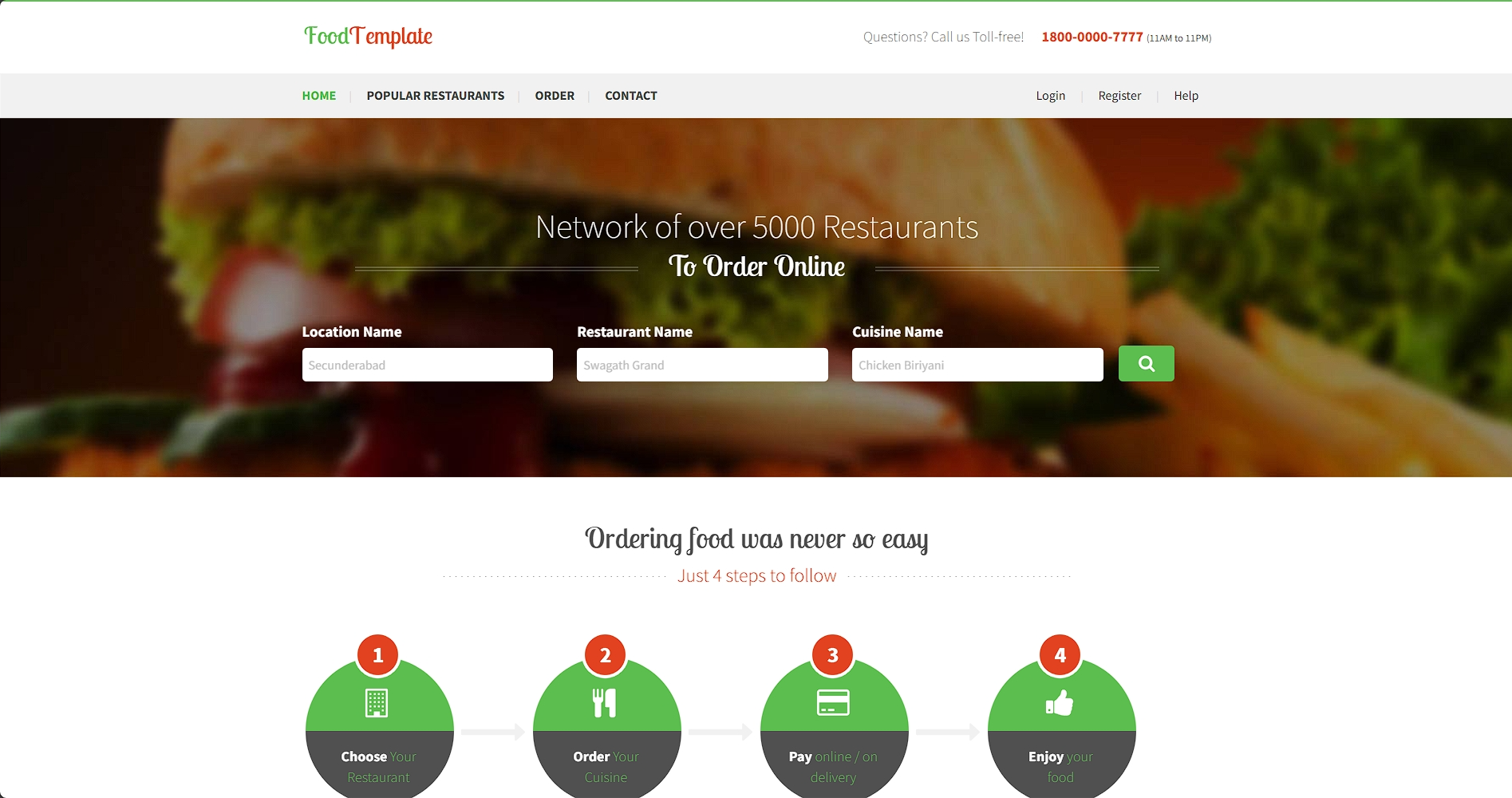 餐厅分类信息响应式网页模板-柒伍零丨网络资源社区