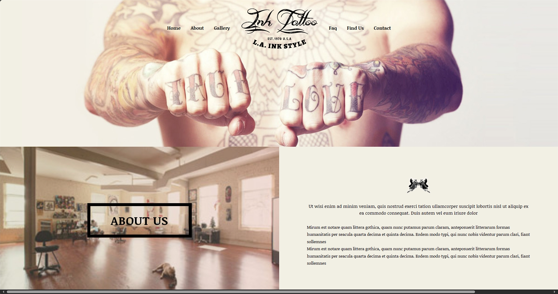 艺术纹身工作室介绍响应式网页模板-柒伍零丨网络资源社区