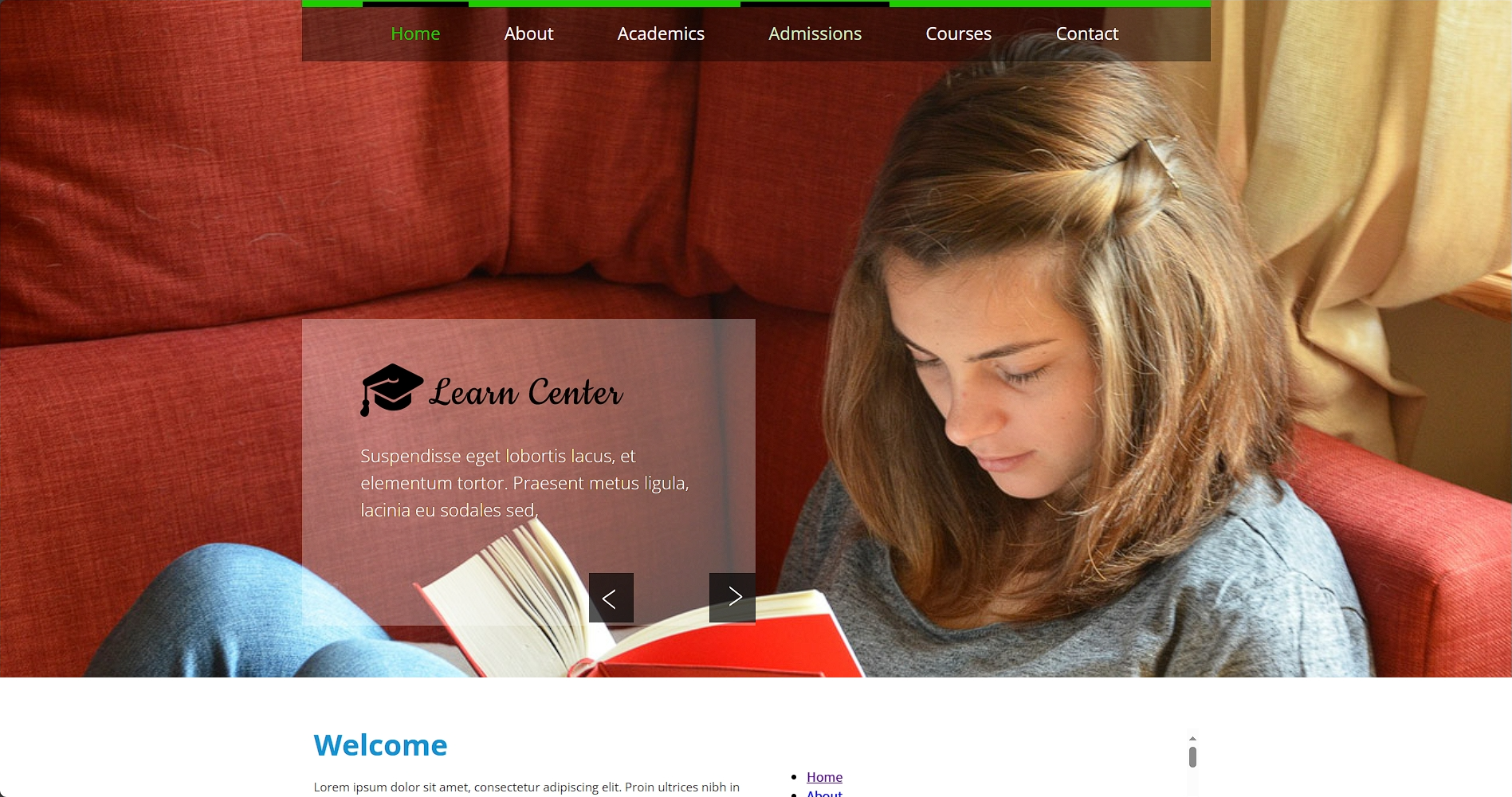 学习教育中心响应式网页模板-柒伍零丨网络资源社区