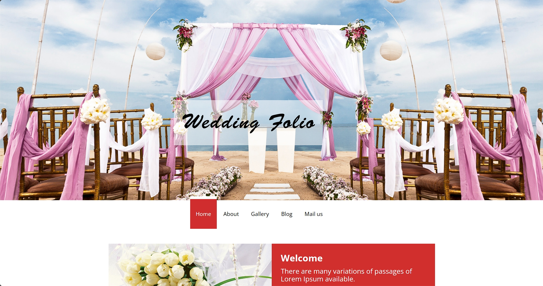 沙滩婚礼策划响应式网页模板-柒伍零丨网络资源社区