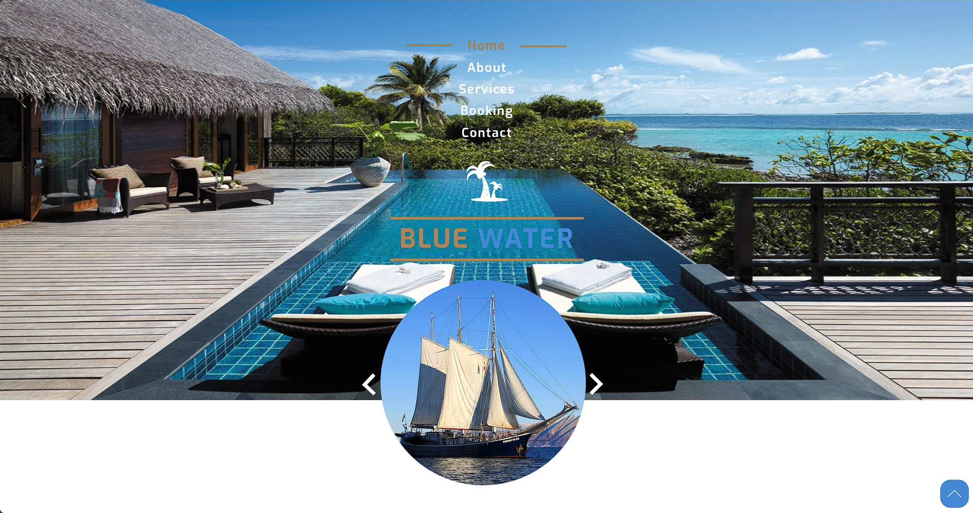 蓝色海景酒店响应式网页模板-柒伍零丨网络资源社区