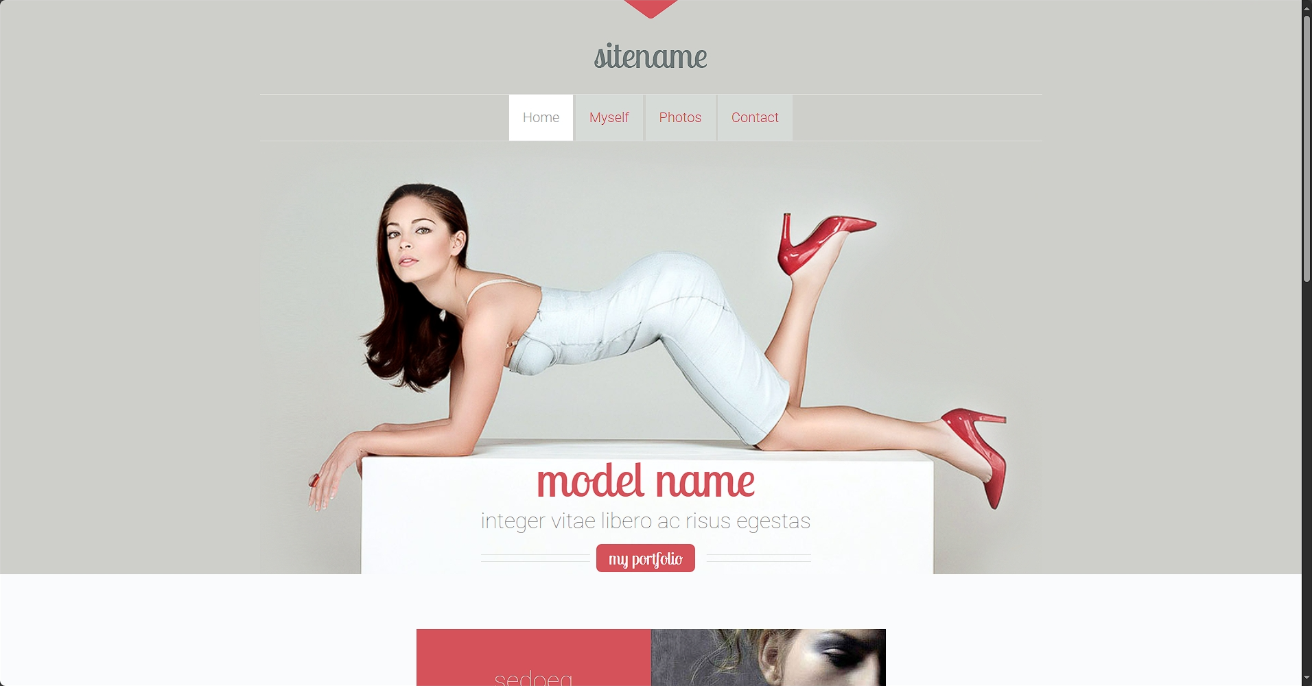 时尚平面模特响应式网页模板-柒伍零丨网络资源社区