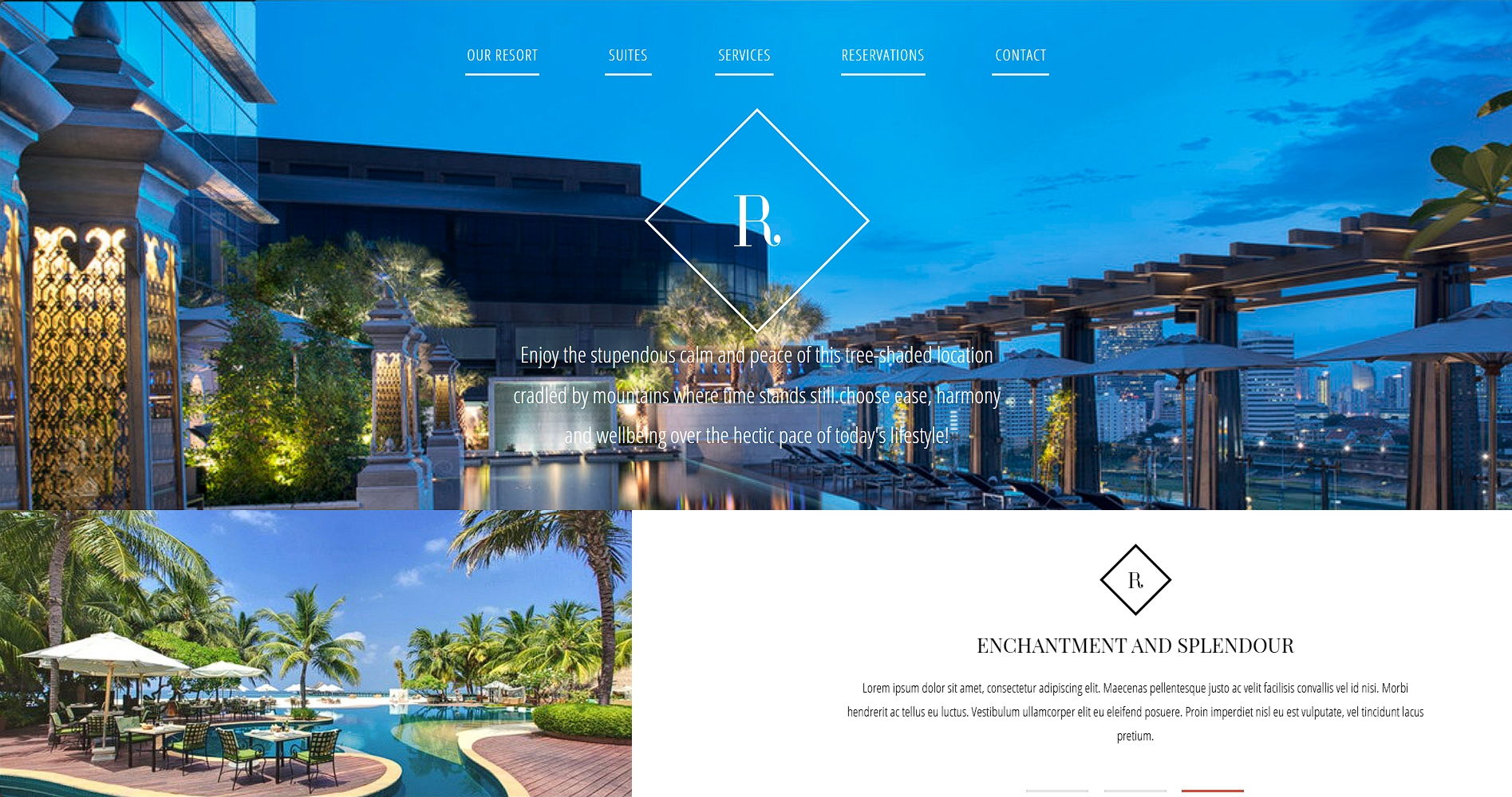 地中海风格酒店响应式网页模板-柒伍零丨网络资源社区