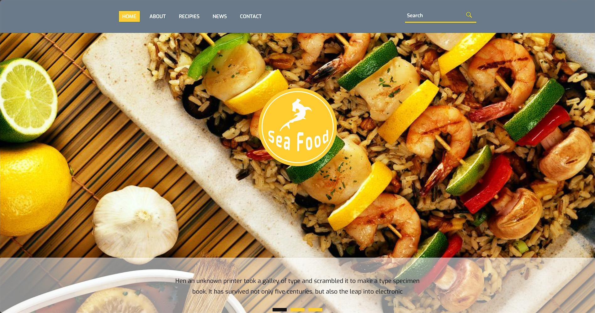 海鲜美食餐馆响应式网页模板-柒伍零丨网络资源社区