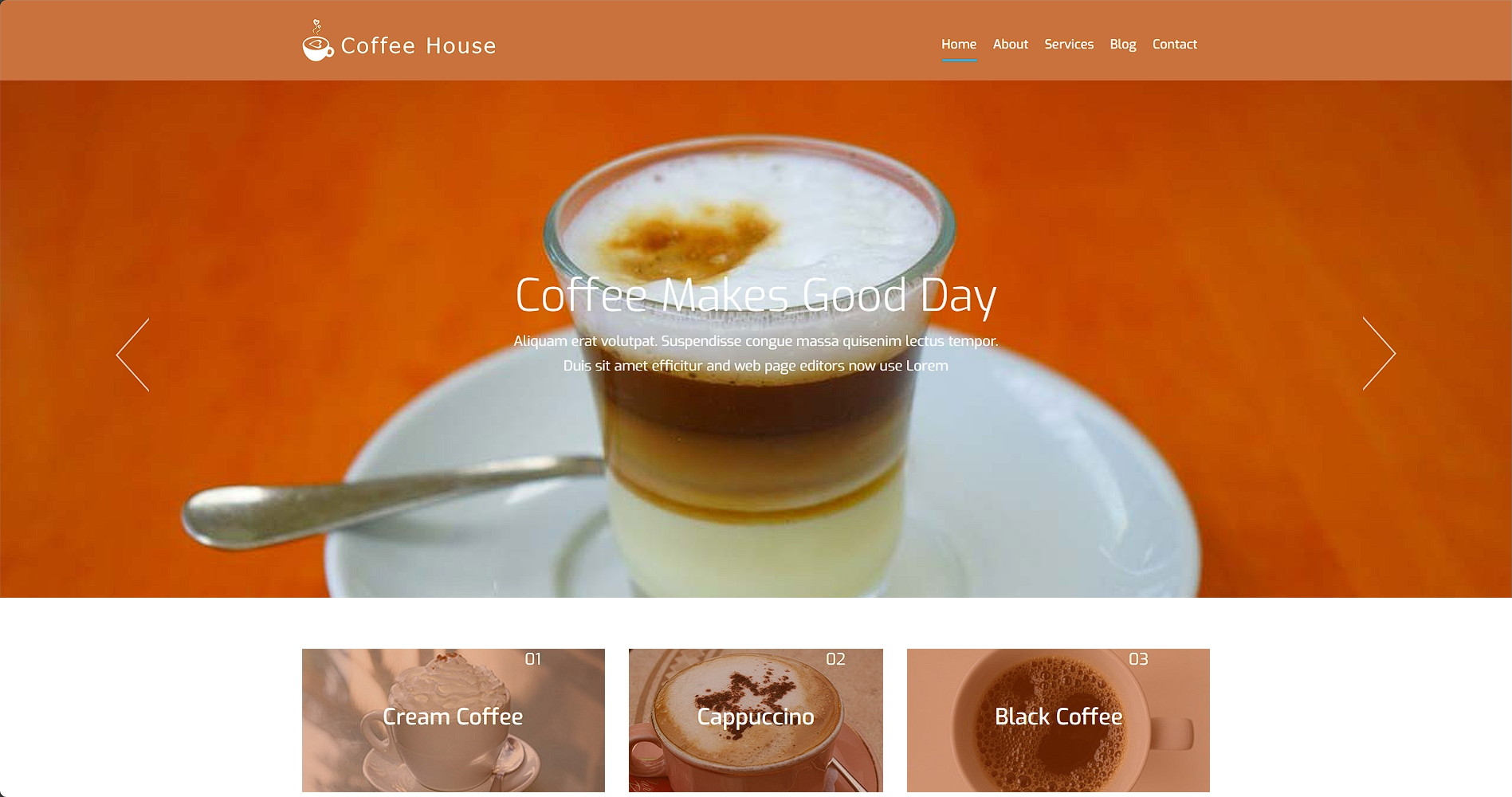 咖啡屋点心响应式网页模板-柒伍零丨网络资源社区