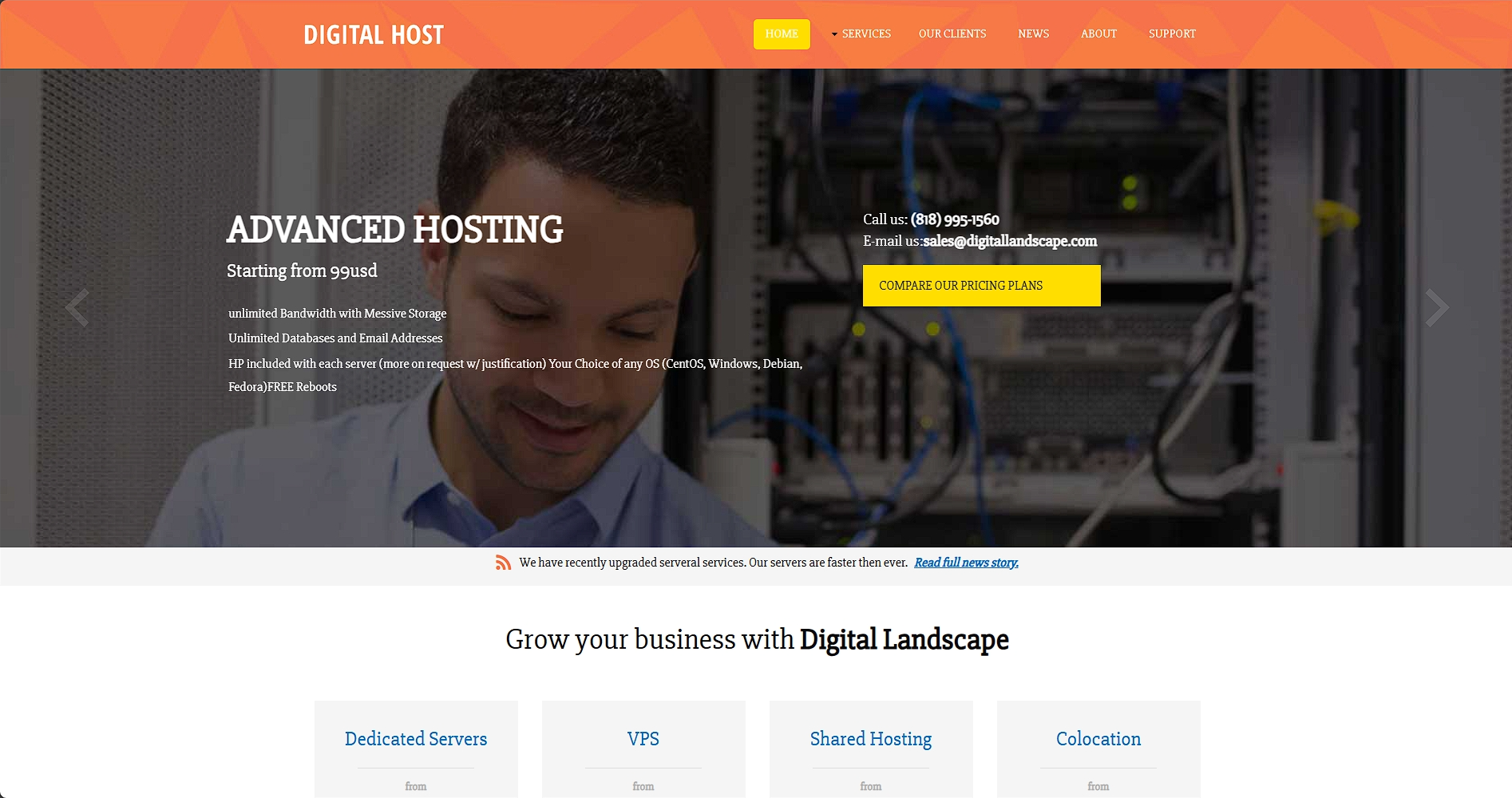 数字服务器托管响应式网页模板-柒伍零丨网络资源社区
