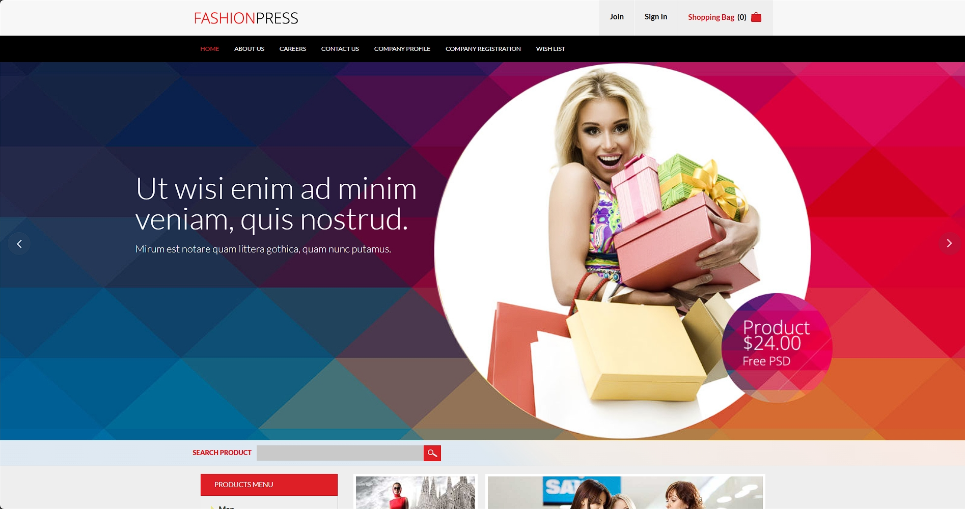 时尚平面电子商务响应式网页模板-柒伍零丨网络资源社区