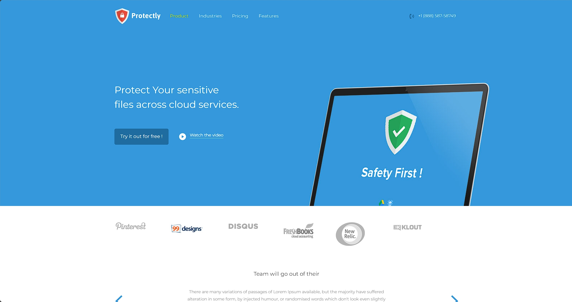 网络安全产品响应式网页模板-柒伍零丨网络资源社区