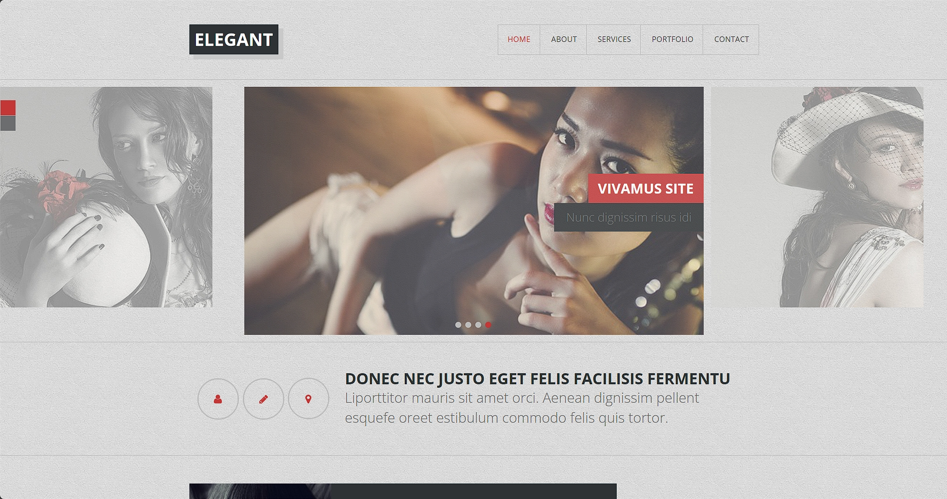 灰色简洁时尚元素响应式网页模板-柒伍零丨网络资源社区