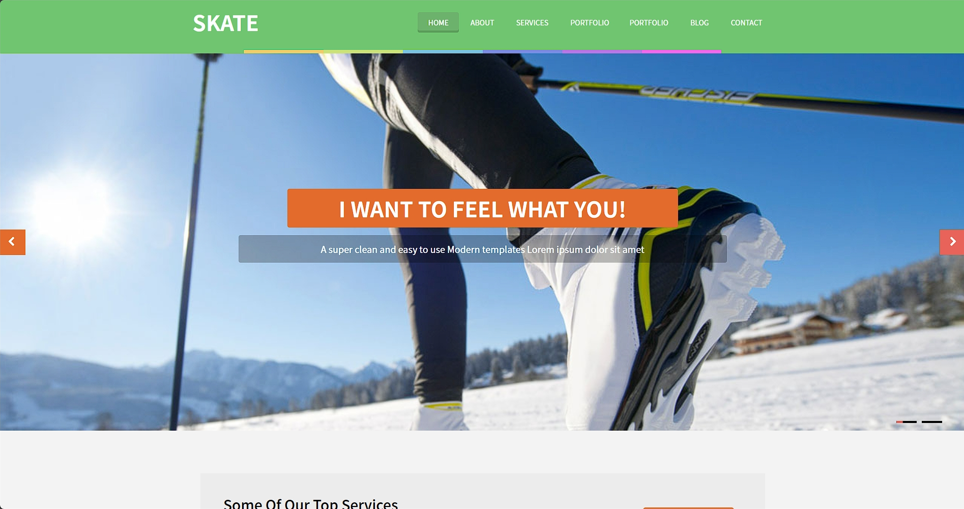 滑雪场运动指南响应式网页模板-柒伍零丨网络资源社区