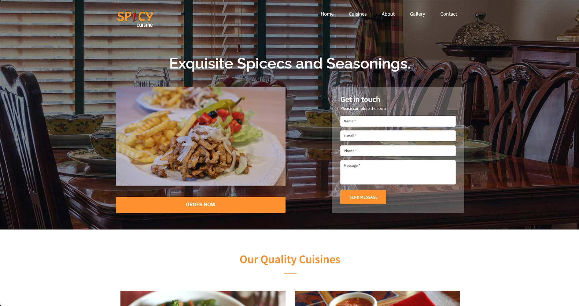 香辣美食西餐厅响应式网页模板-柒伍零丨网络资源社区