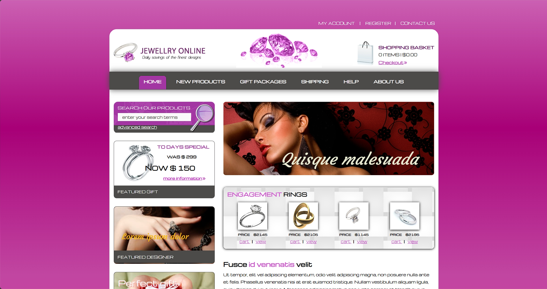 紫色珠宝在线电商响应式网页模板-柒伍零丨网络资源社区