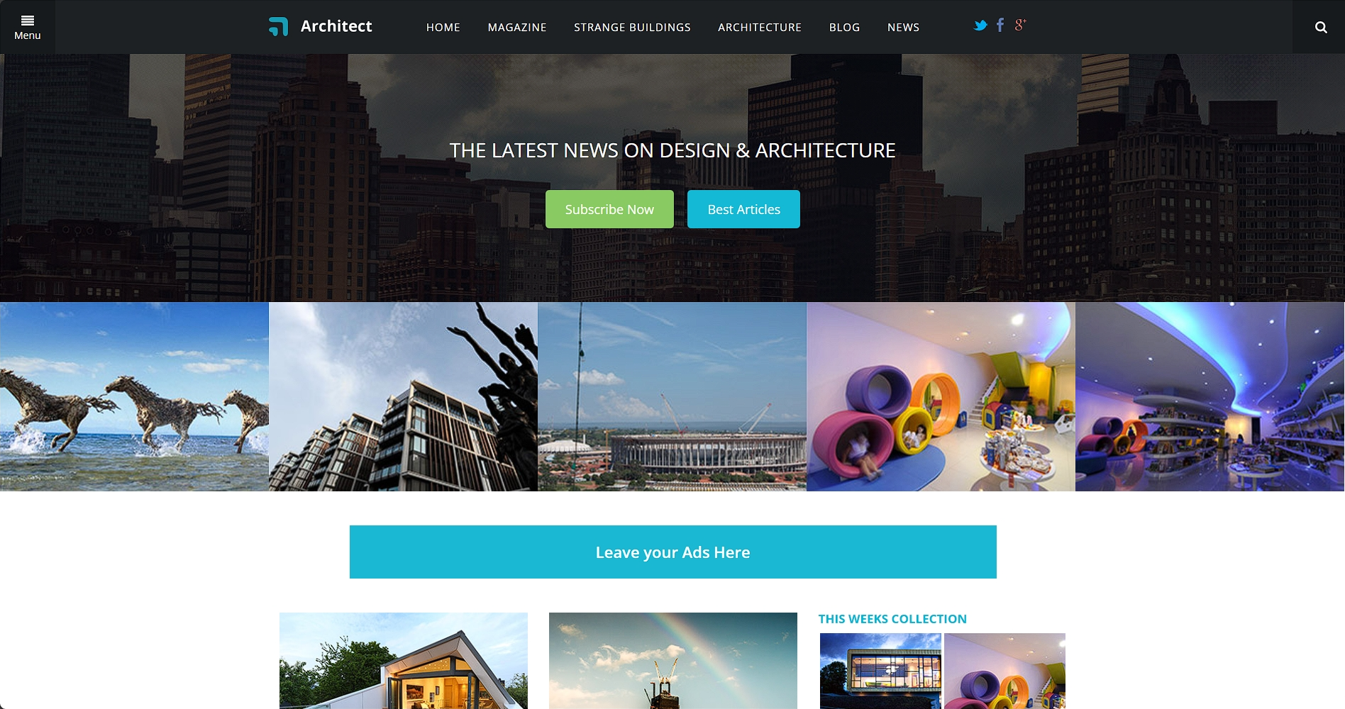建筑设计分享响应式网页模板-柒伍零丨网络资源社区