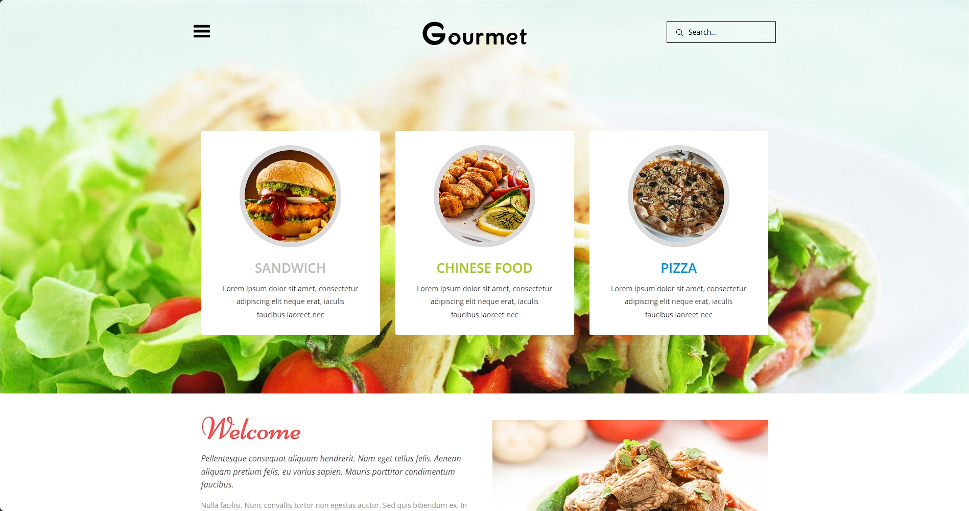 高档美食餐厅响应式网页模板-柒伍零丨网络资源社区