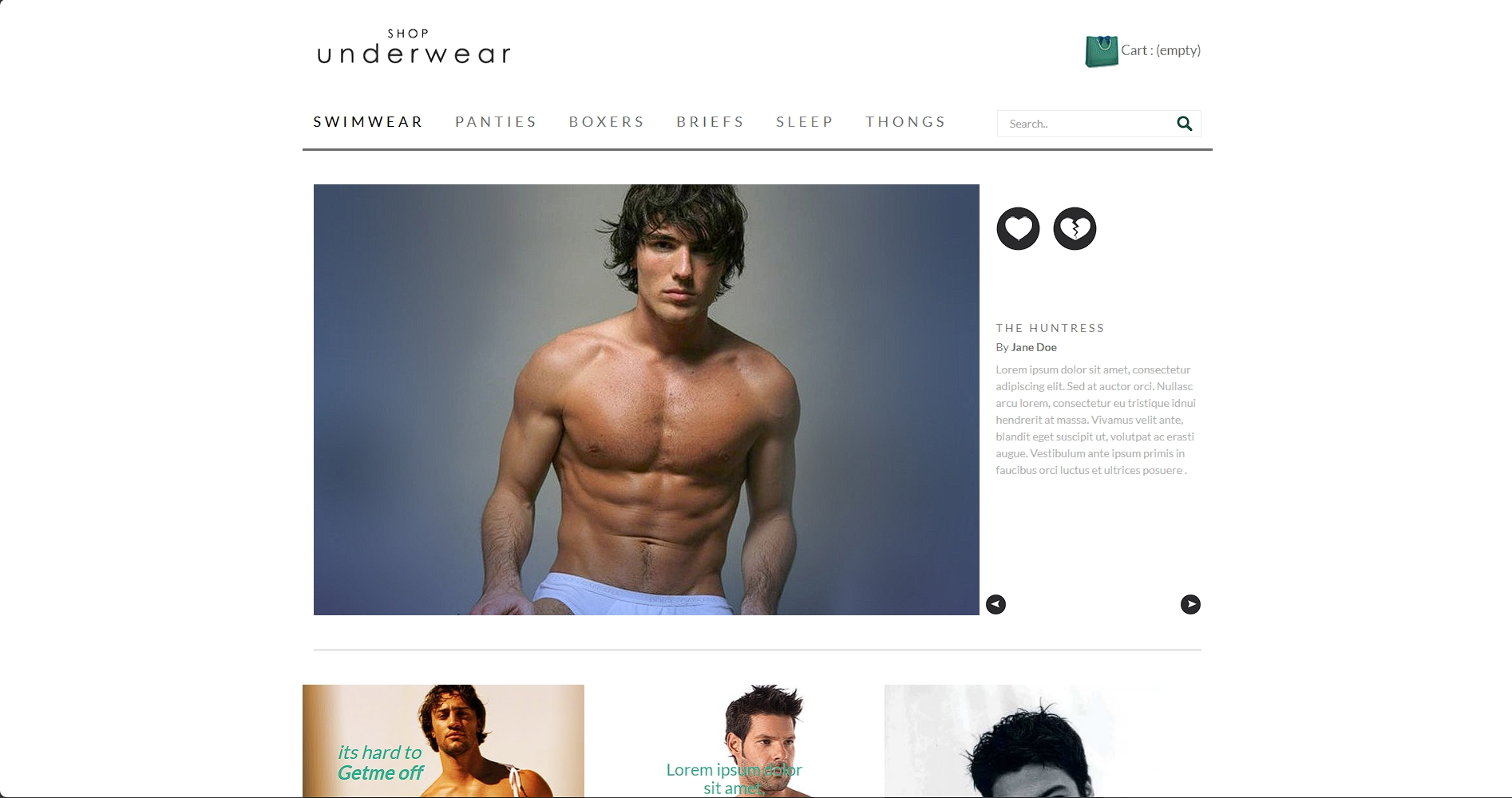 简洁男士内裤专卖响应式网页模板-柒伍零丨网络资源社区