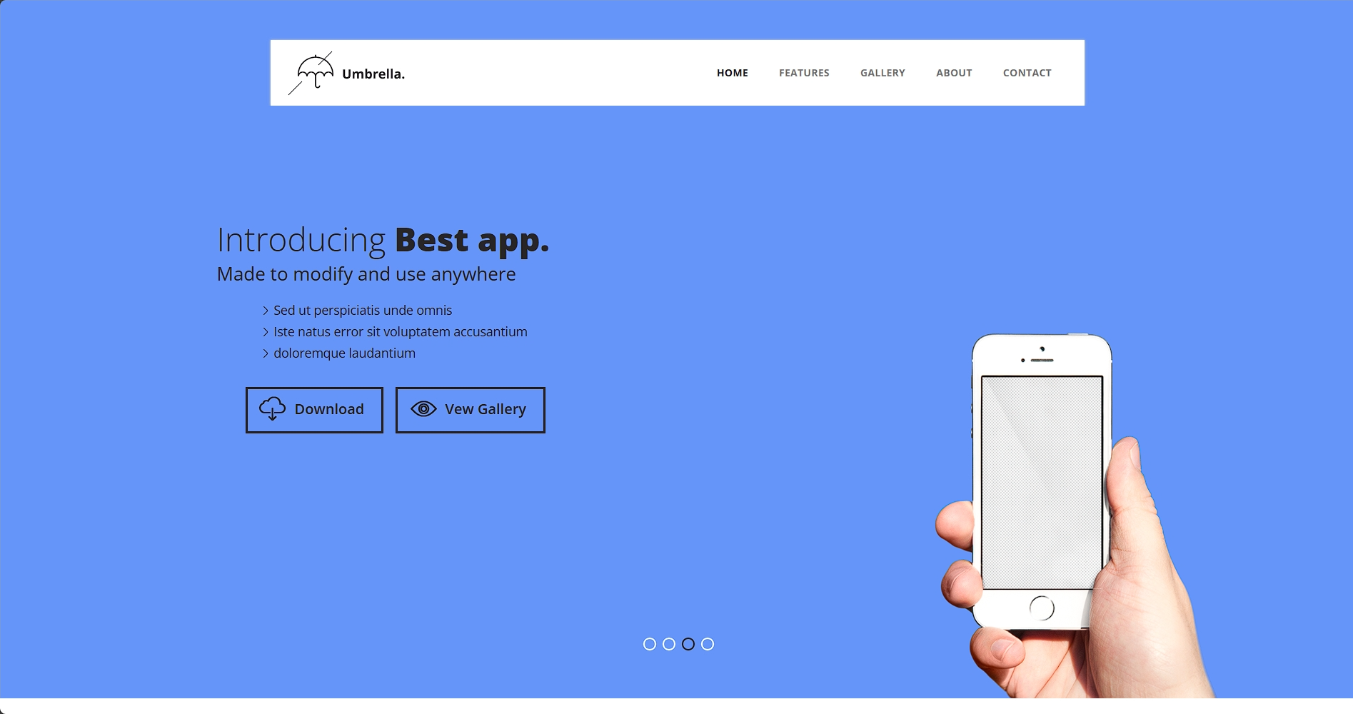 蓝色扁平APP介绍响应式网页模板-柒伍零丨网络资源社区