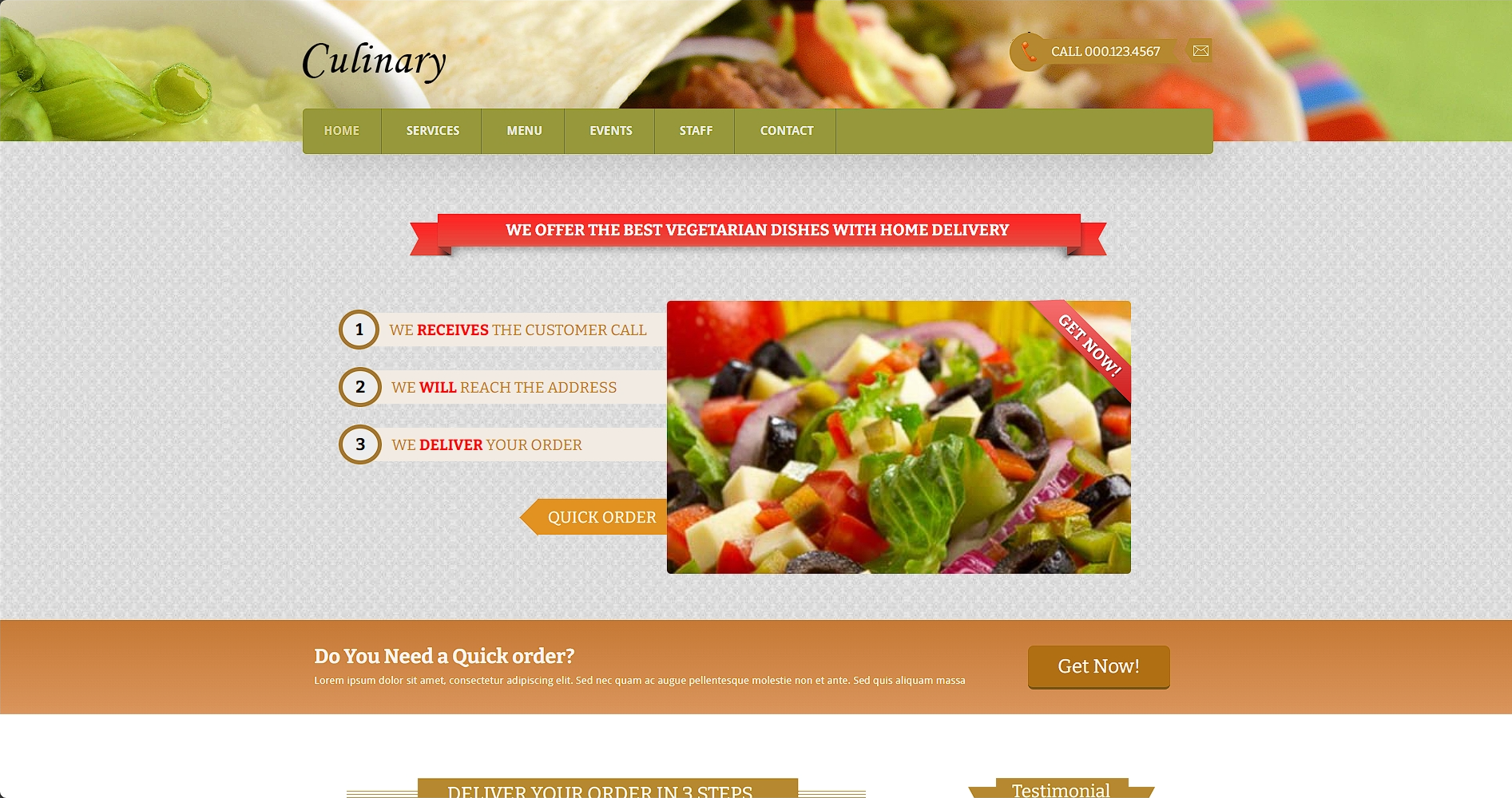 美食餐厅服务响应式网页模板-柒伍零丨网络资源社区