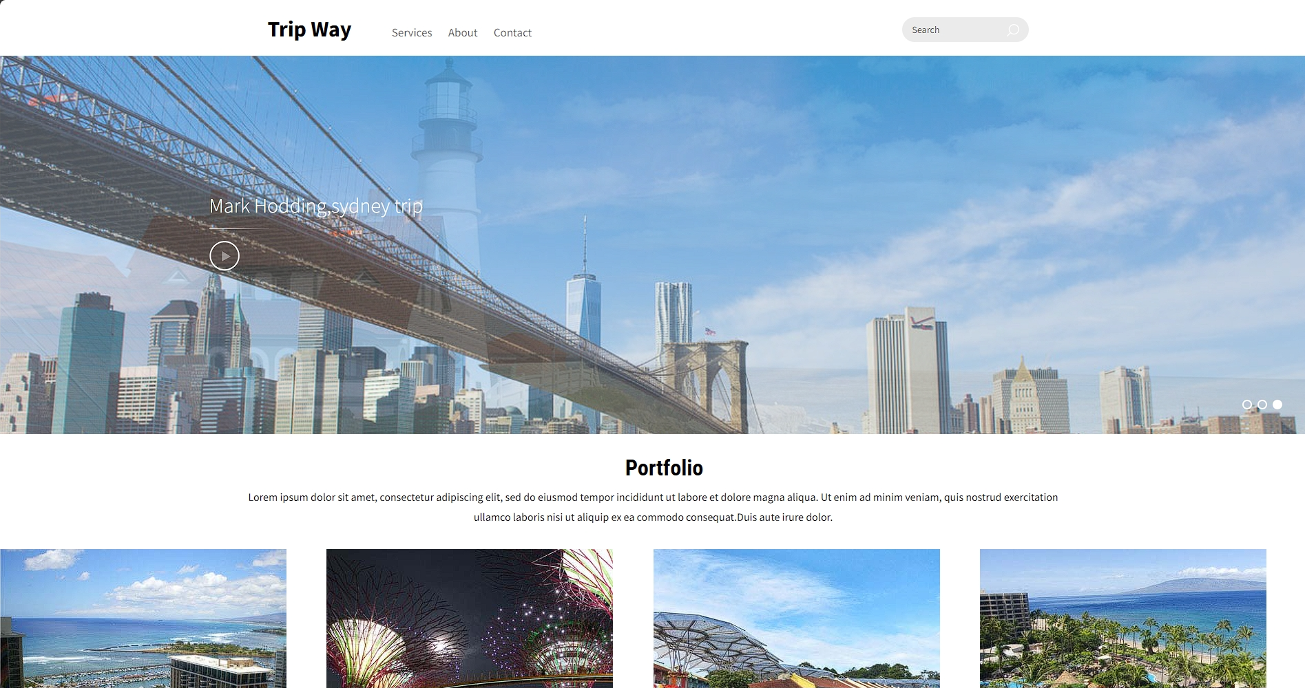 旅行图片指南响应式网页模板-柒伍零丨网络资源社区