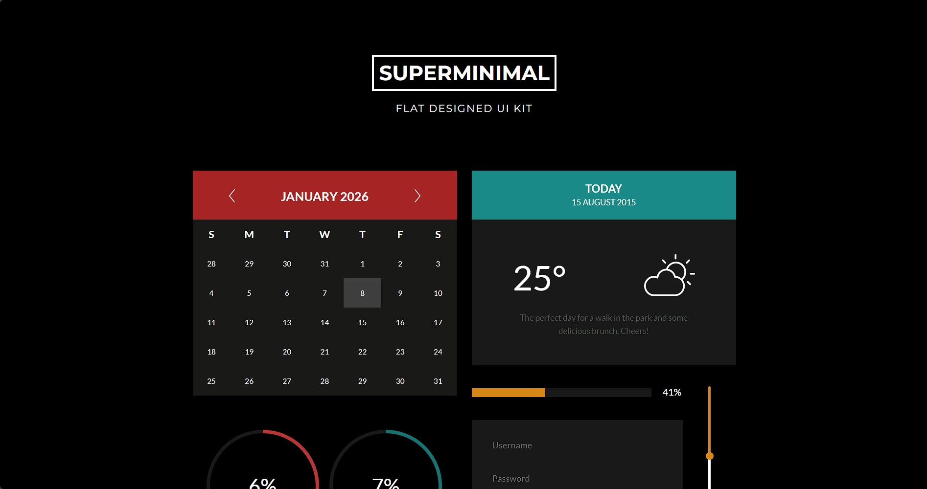黑色UIKIT组件响应式网页模板-柒伍零丨网络资源社区