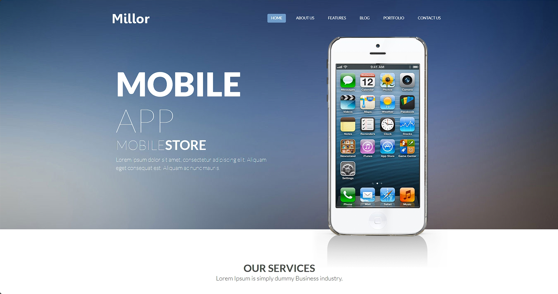 手机APP服务说明响应式网页模板-柒伍零丨网络资源社区