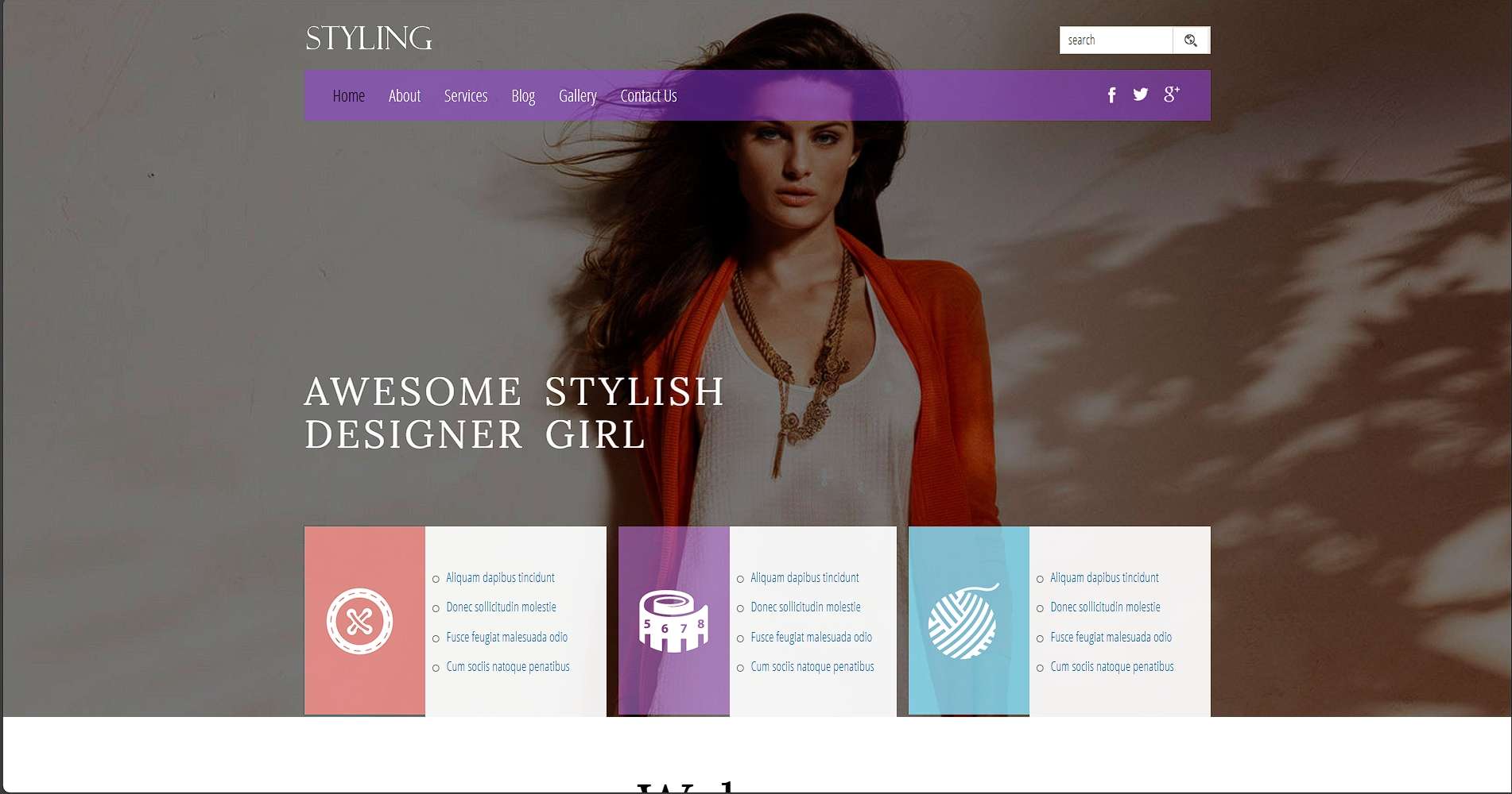 时尚造型设计响应式网站模板-柒伍零丨网络资源社区