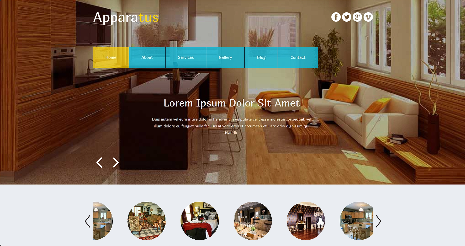 室内装潢设计团队响应式网站模板-柒伍零丨网络资源社区