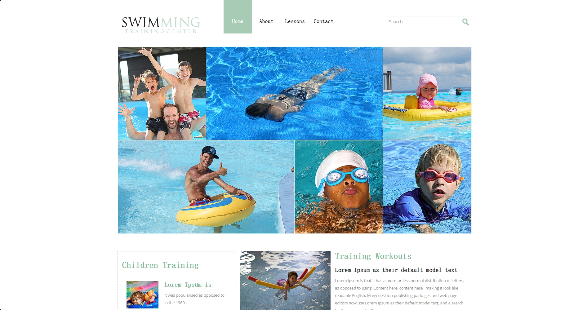 游泳健身俱乐部响应式网站模板-柒伍零丨网络资源社区