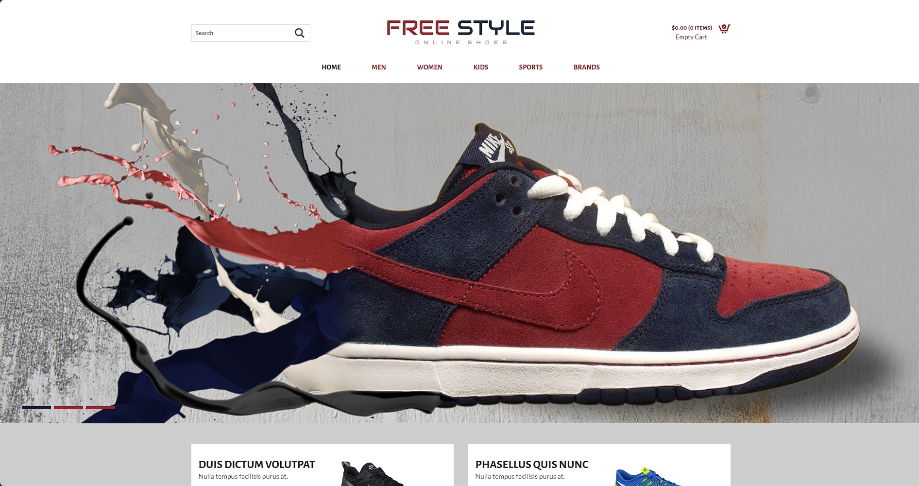 运动鞋特卖商城响应式网站模板-柒伍零丨网络资源社区