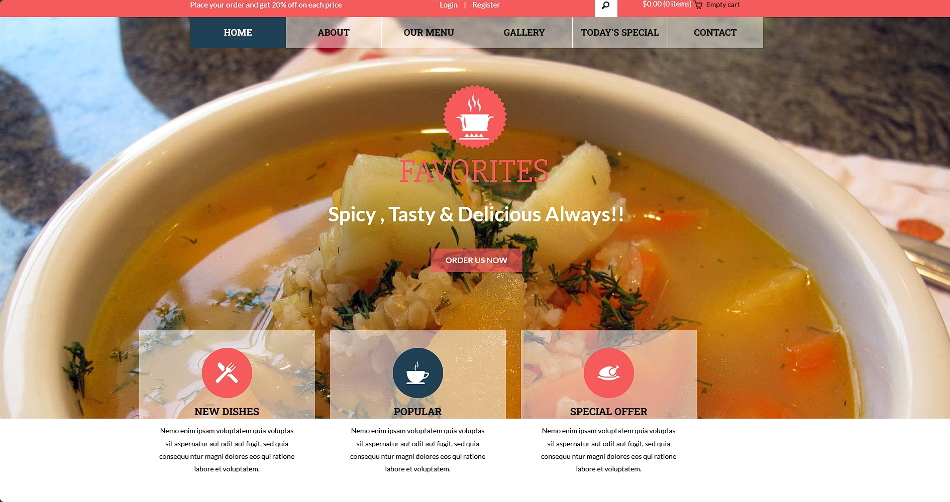 超级美食餐厅响应式网站模板-柒伍零丨网络资源社区